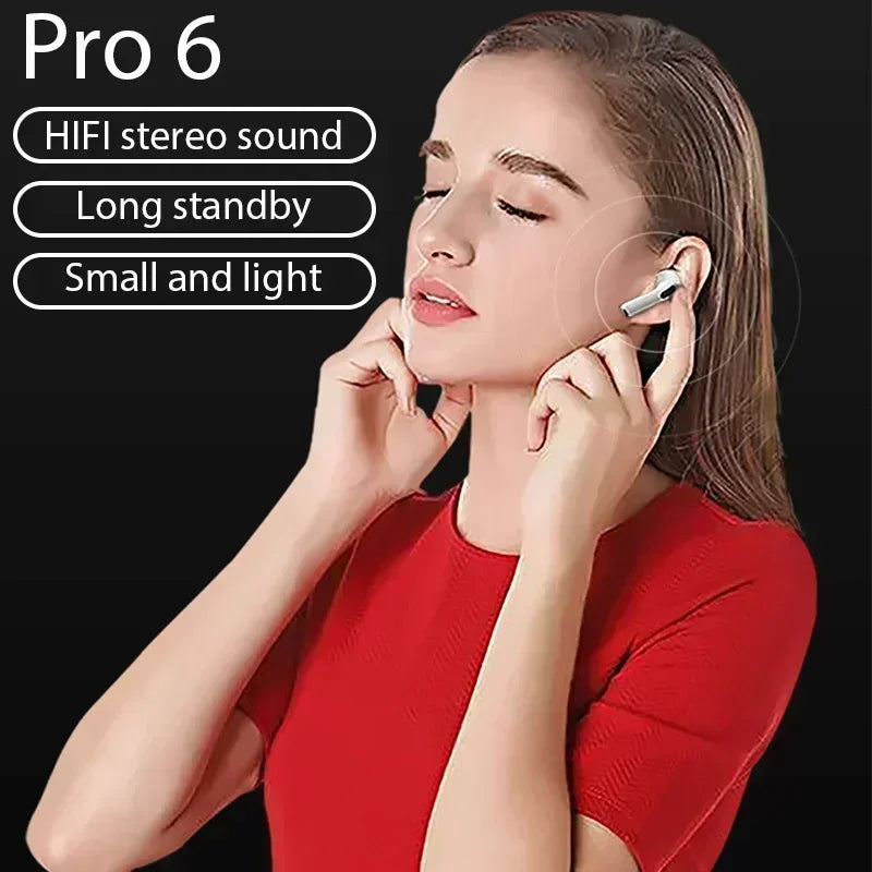 Pro 6 TWS Bluetooth Earphones Wireless Bluetooth Headset Noise